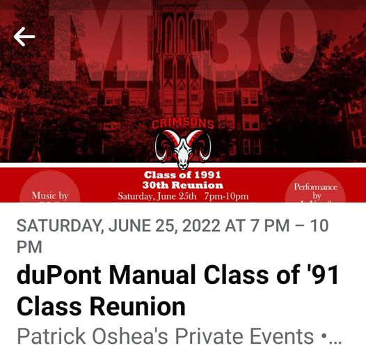 <h1 class="tribe-events-single-event-title">duPont Manual Class of 1991 Highschool Reunion!</h1>