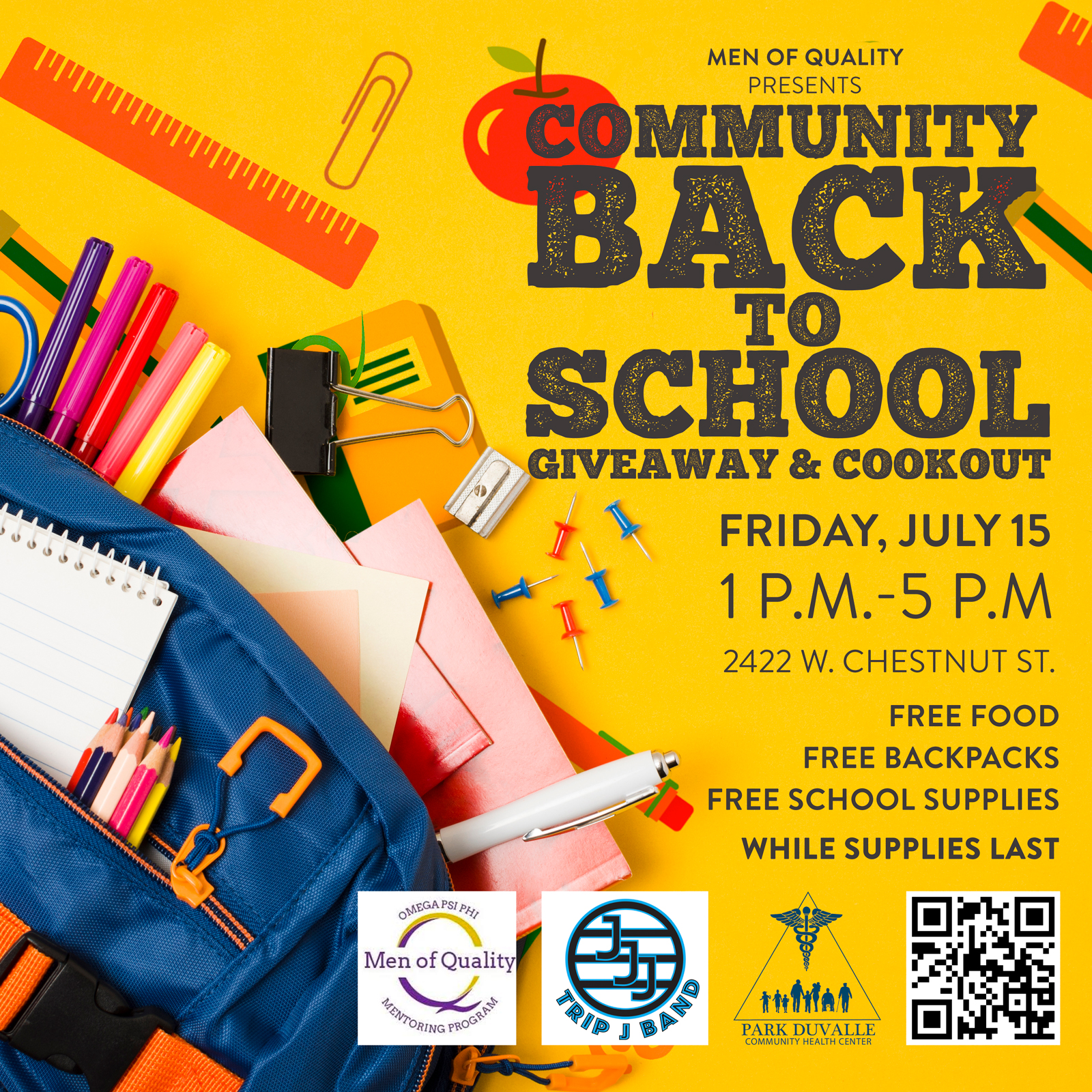 <h1 class="tribe-events-single-event-title">Men of Quality “Community Back to School Giveaway And Cookout”</h1>